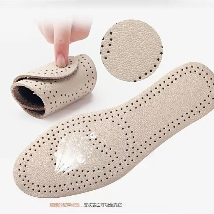 Real Leather Shoe Insole Leather Shoe Sole Sweat Absorbing and Deodorant Breathable Deodorant Cow Leather Shoe Sole Men's and Women's Sports Leather Shoe Sole Spring, Summer and Autumn Insole
