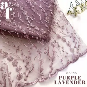 0,5 meter Kain Brukat Premium Willow Motif / Brokat Tile Prancis (Bahan Modern Kebaya, Hijab, Seragam, Bridesmaid) Baju