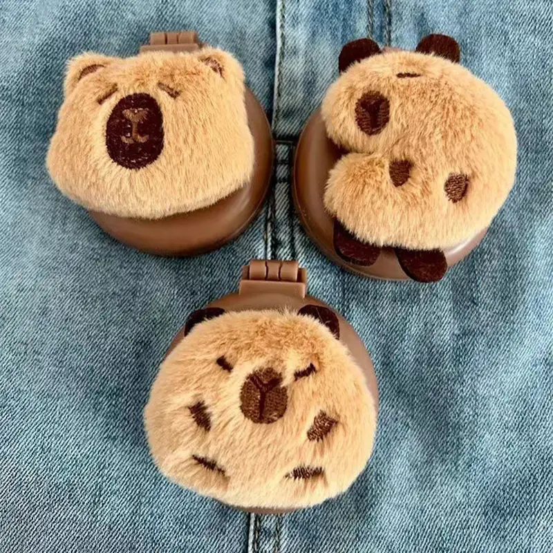 Lược Đệm Khí Gấp Gọn, Thiết Kế Capybara, Có Gương, Cầm Tay Thích Hợp Đi Du Lịch, Lược Capybara, Dành Cho Nữ, Cọ Mát Xa Chống Tĩnh Điện, Dụng Cụ Tạo Kiểu Tóc 5