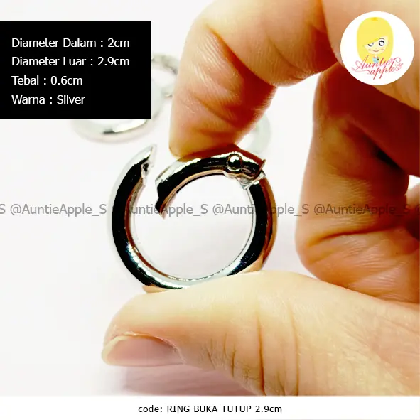 RING BUKA TUTUP 29MM/RING TEBAL STAINLESS/RING BAG CHARM/GANTUNGAN TAS/RING KUNCI