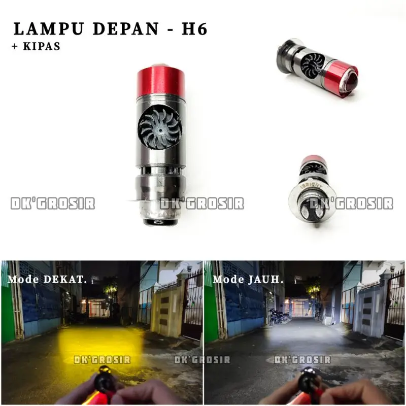 IBRIGHT Lampu Depan H6 Kipas LED Lampu Utama tipe Laser Jauh Dekat High Low Putih Kuning