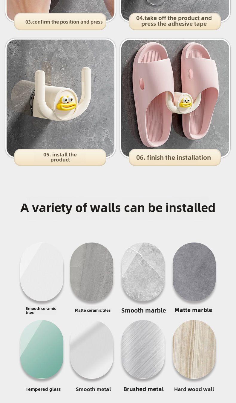 Product Introduction of Giá Để Dép Tắm Hút, Không Cần Khoan, Treo Tường, Sắp Xếp Giày, Có Lưu Thông Nước, Đựng Đồ Vệ Sinh Cá Nhân Và Đồ Dùng Tắm 17