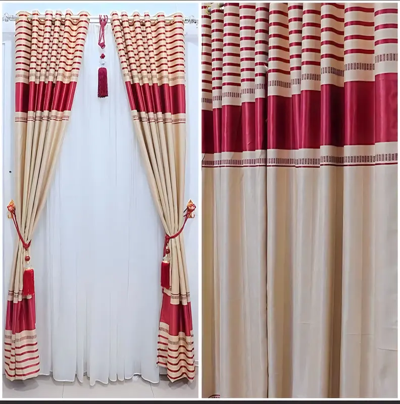 Gorden Jendela Ruang Tamu Minimalis Motif Garis Pelangi Untuk Pintu Kamar & Tirai Jendela Minimalis 5