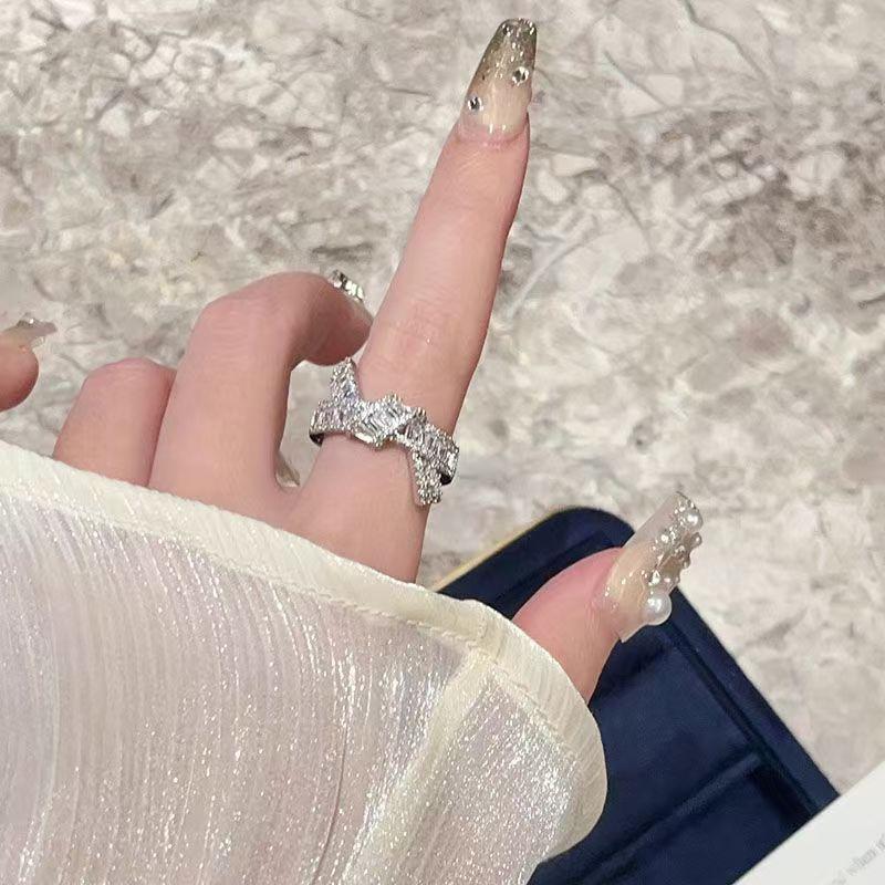 Product Introduction of Twist Knot Ring Silver Simple Ins Niche Design Opening Adjustable Temperament Wild Index Finger Ring 7