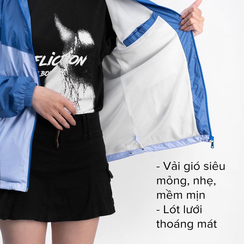 Áo gió nữ FELIX lót lưới siêu nhẹ, mỏng mịn, phối màu nhẹ nhàng 7