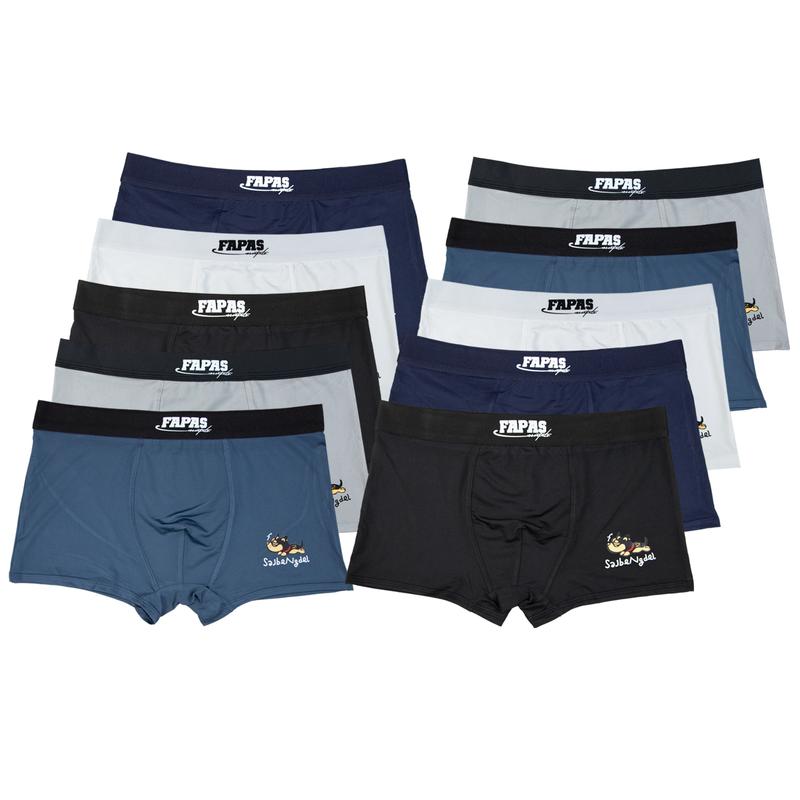 Combo 10 quần sịp đùi nam thun lạnh in hình con gấu, quần boxer nam co giãn 4 chiều mềm mát, quần lót nam Menswear thấm hút tốt, Boxer Quần Boxer