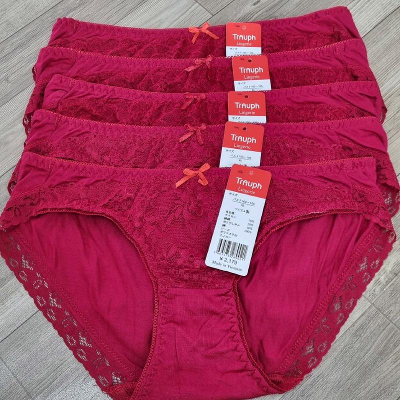 Bock 5 cái Quần lót nữ cotton chuẩn mềm mịn mát, co giãn 4 chiều, thấm hút mồ hôi hàng VIệt Nam size từ 35_70kg mã VN03 Women Nhung
