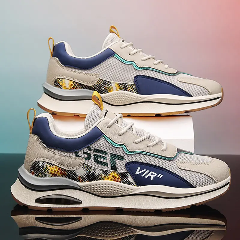 Men's Shoes New Spring Mesh Breathable Casual Shoes Outdoor Running Sneaker Korean Fashion Daddy Tide Shoes