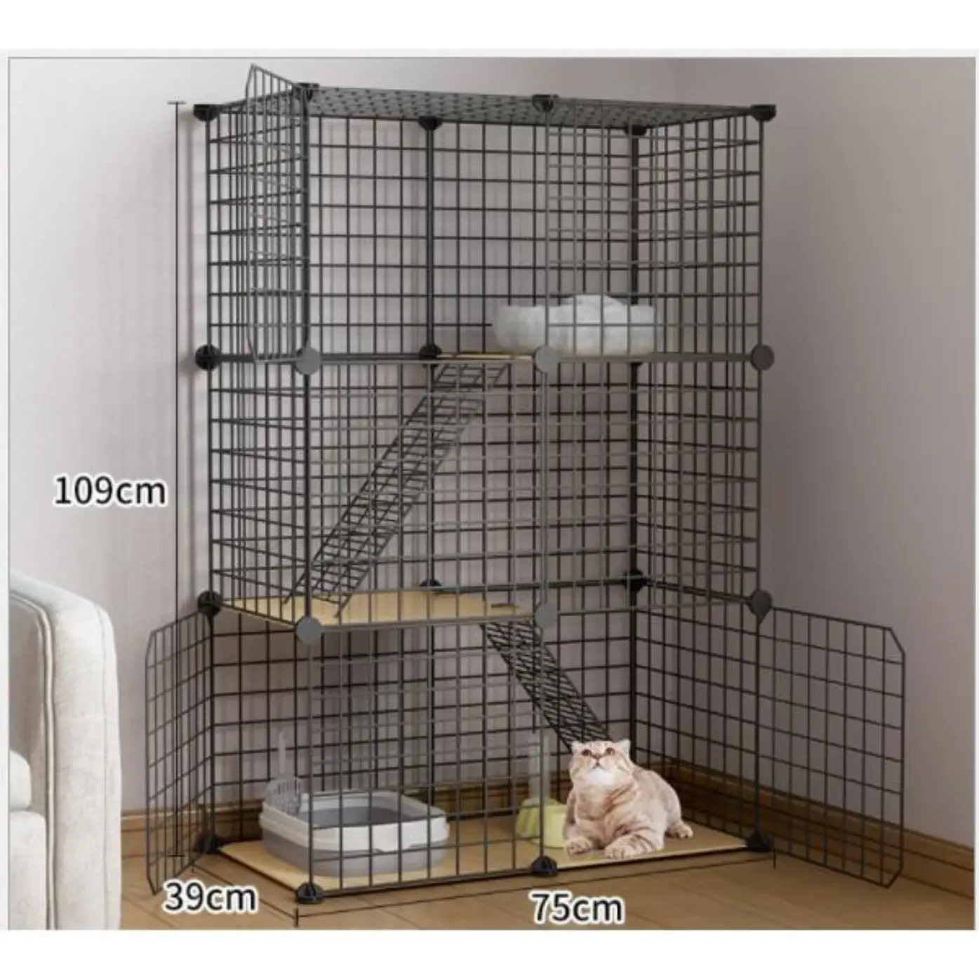Chuồng mèo 2 tầng, 3 tầng, chuồng mèo lắp ghép đa năng, lưới sơn tĩnh điện giá rẻ