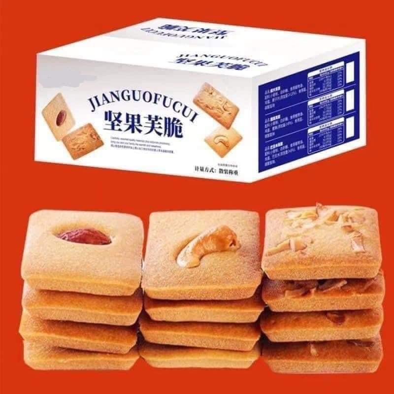  Bánh quy giòn mix hạt dinh dưỡng thơm ngon hạt hạnh nhân hạt điều dừa sấy giòn bùi – 1 thùng 