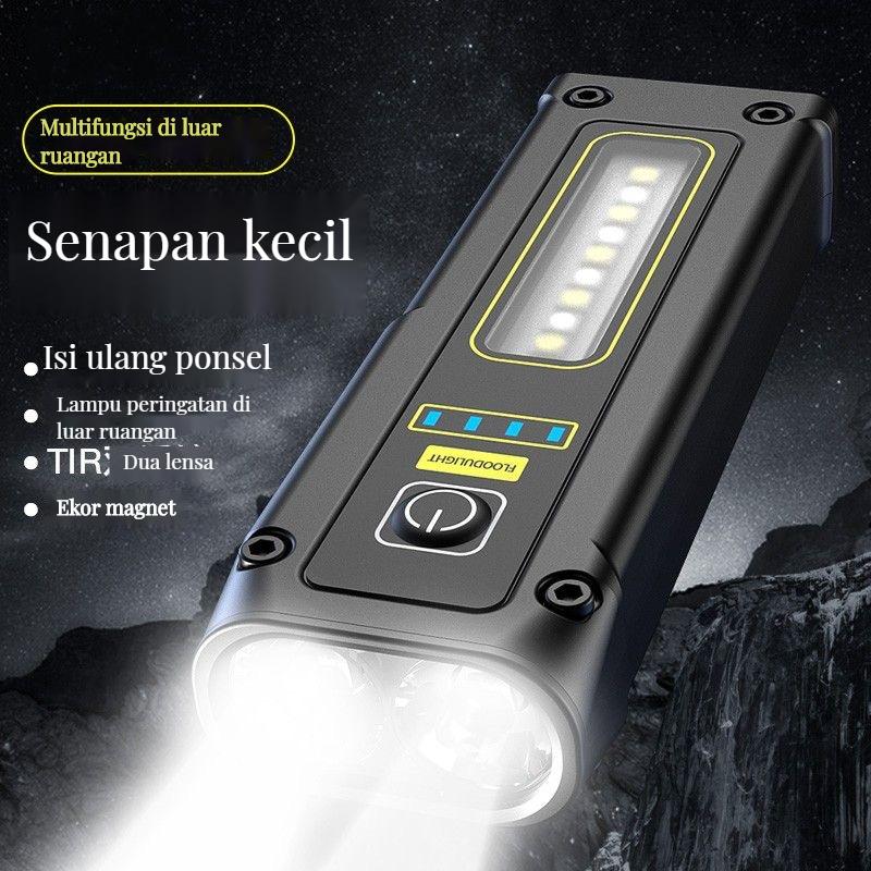 Lampu senter bank listrik LED mini dual penggunaan 7