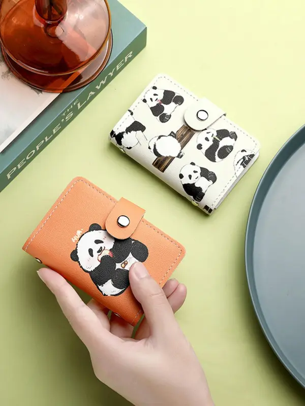 Women's Cute Cartoon Panda Pattern Card Holder, Large Capacity Card Holder, Casual Trendy Versatile High-quality Daily Wallet 0