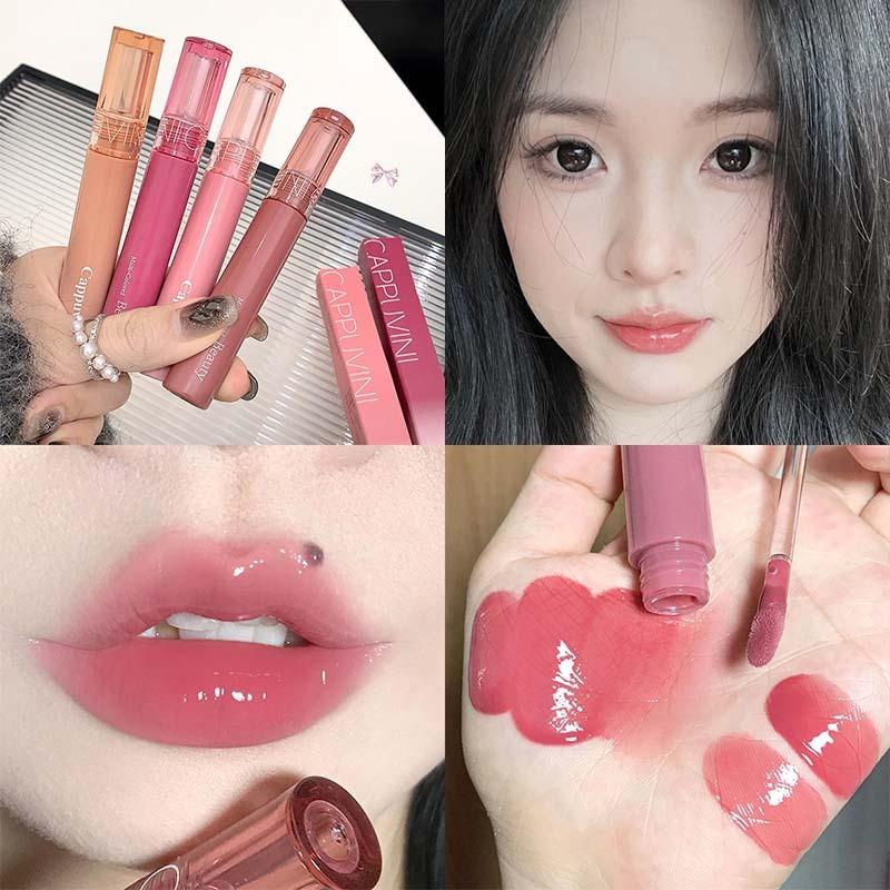 Son Bóng Dưỡng Ẩm Dạng Thạch Tráng Gương CAPPUVINI, Sản Phẩm Hàn Quốc, Lâu Trôi, Dưỡng Ẩm, Son Môi Bóng Căng Mọng, Trang Điểm