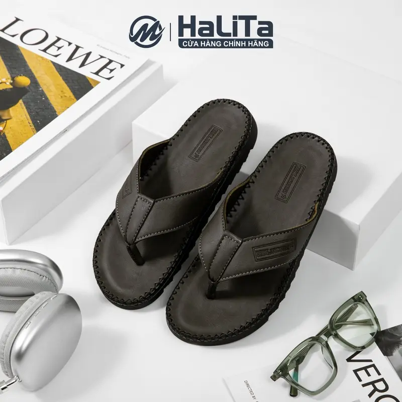 [ Kẹp Xỏ Ngón ] - Dép Nam Đế Doctor Cao Su Êm Nhẹ, Da Cao Cấp, Logo HDLUXURY Thời Trang  DéP 3