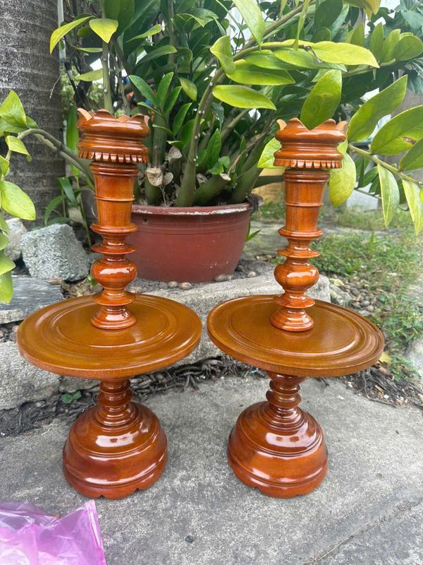Cặp chân đèn gỗ tràm bông vàng màu vàng,cặp đèn thờ mẫu mới  30-40-45-50 -60 cm