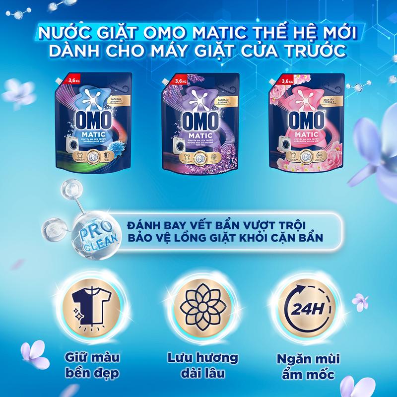 Combo 2 túi Nước giặt OMO Matic  túi 3.6/3.9/4.1kg (bao bì tùẏ lô nhập hàng) 3