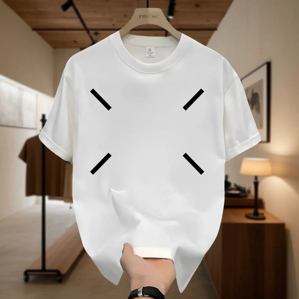 Simple logo Print T-Shirt Men's Short Sleeves Trend Loose Plus Size Couple Oversize Top Unisex