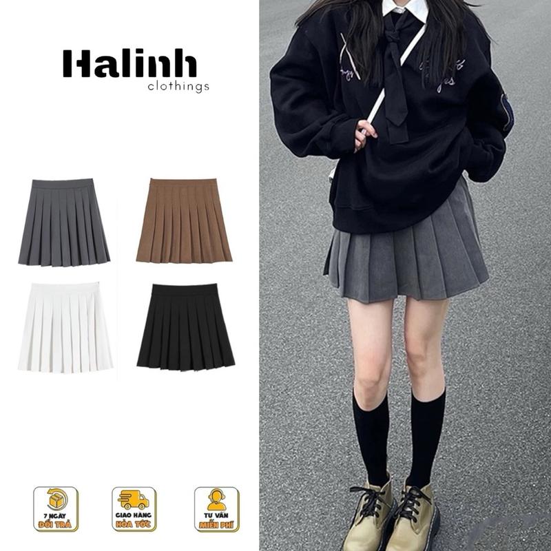 XẢ KHO- Chân váy tennis xếp ly nữ phong cách hàn quốc màu xám, đen, nâu, trắng M859