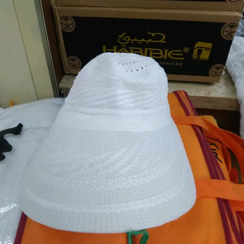 Topi Rajut putih cady golf style untuk haji dan umroh 4