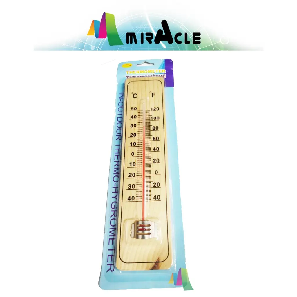 Thermometer (Wood) / hygrometer indoor outdoor  Garden House Garage Office Room Jangka Suhu