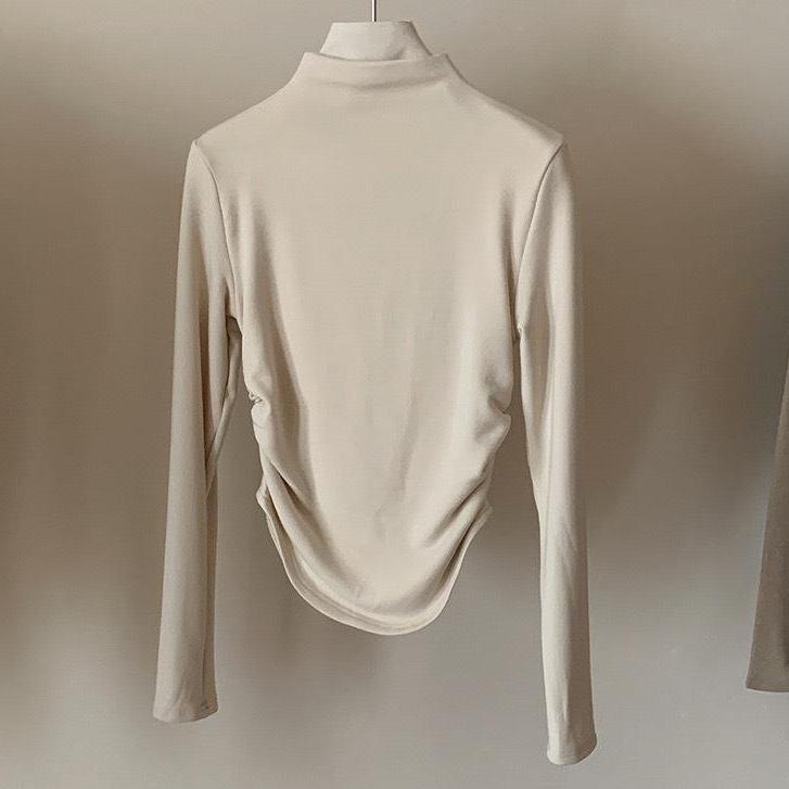 Áo cổ leo 3p thiết kế dúm eo peonyb nữ - Sweater thun tăm kiểu dáng ôm body bánh bèo hotgirl cá tính đường phố hàn quốc đẹp