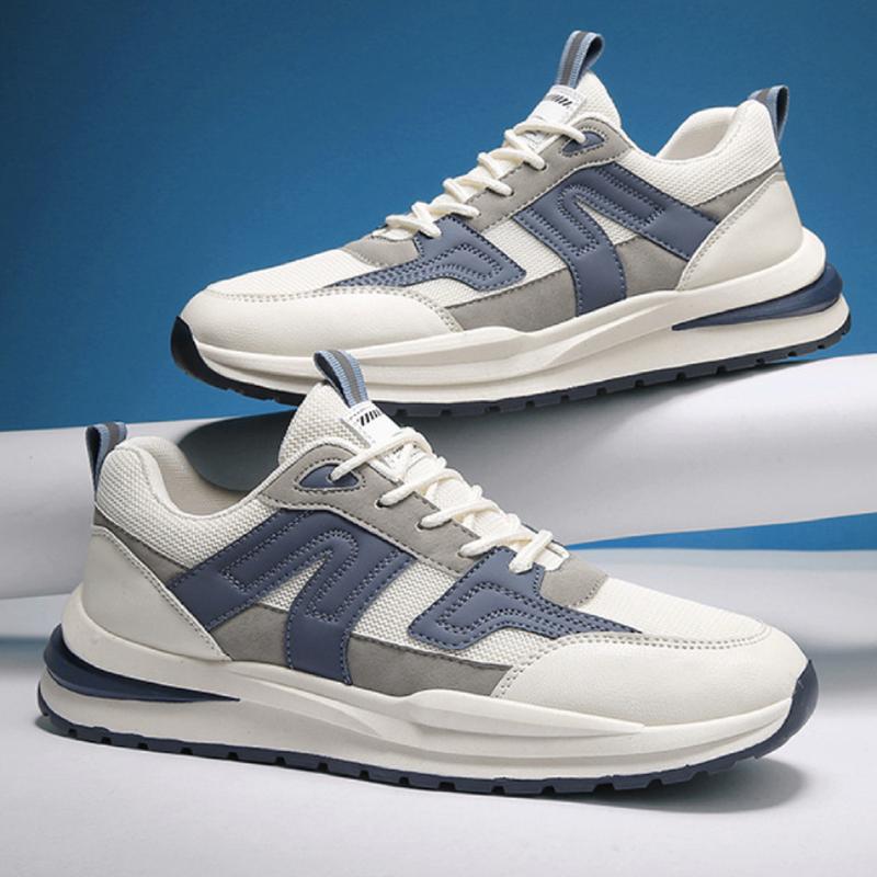 Giày nam - Giày Sneaker thể thao, da PU phối vải lưới thoáng khí NB09 Shoes  Đế Bằng