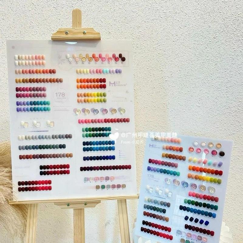  Set Sơn Gel 178 Màu Cao Cấp Tặng Kèm Base Top 2 Bảng Màu 1 Bộ Khung Kê Bảng - Nữ 