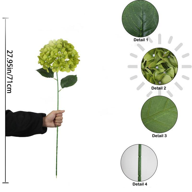 Artificial Hydrangea Flower, 4 Counts Faux Flower, Decorative Flower for Home Party Wedding Anniversary Festival 1
