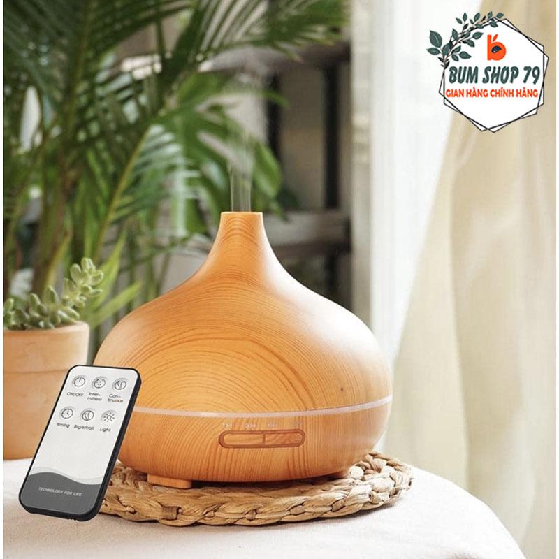 Máy Xông Tinh Dầu Phun Sương Tạo Ẩm Trụ Trắng Dung Tích 500ML Và Điều Khiể