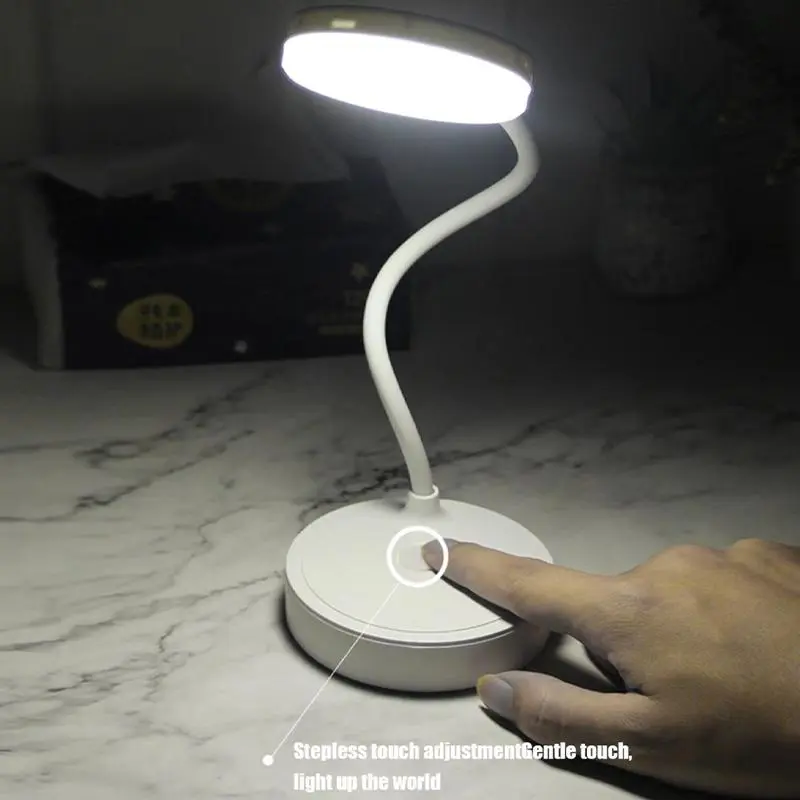 LED Eye Protection Lamp, USB Rechargeable Table Lamp, 3-color Dimming Night Light for Bedroom, Study Room & Office 3