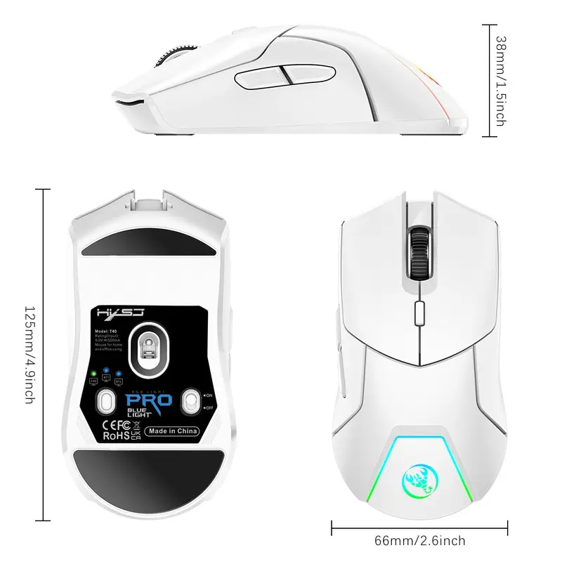 Rechargeable Wireless Gaming Mouse, Ergonomic Design Bluetooth-compatible Mouse, Gaming Mouse for Gamer, Gaming Accessories 3