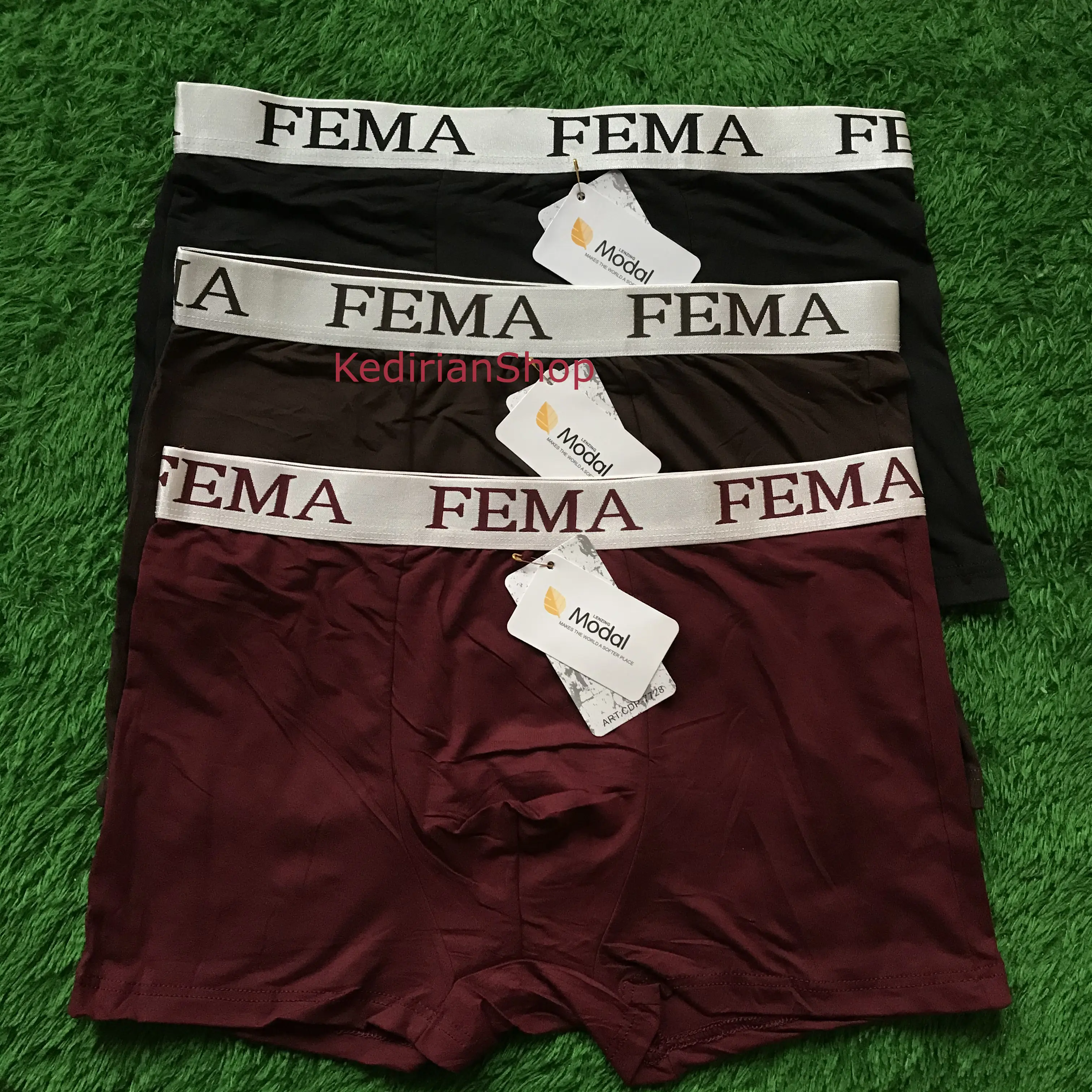SATUAN | Celana dalam  Dewasa Boxer Pendek pria Merk Fema Model Sport Premium size L XL XXL sempak pria import Boxers/Trunks cowok Katun Nyaman Karet bokser import Kotak Remaja