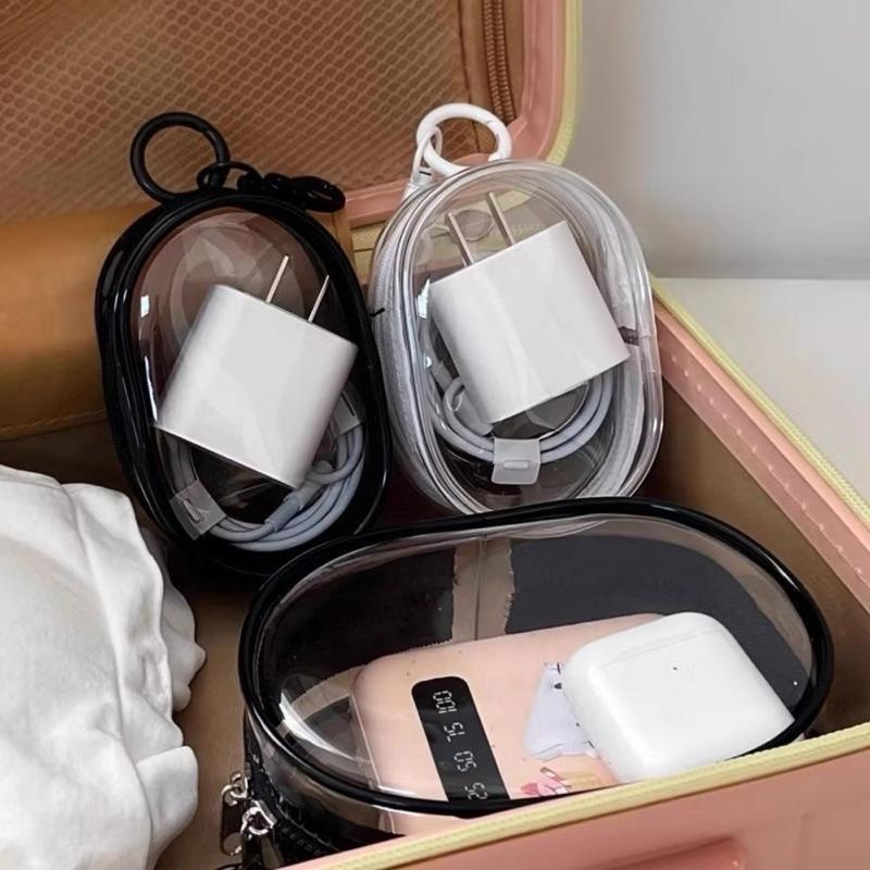 Product Introduction of Portable Clear Cable Storage Box With Locking Hook Charger Organizer Storage Data Protective Cover Randomly 1Pcs 2