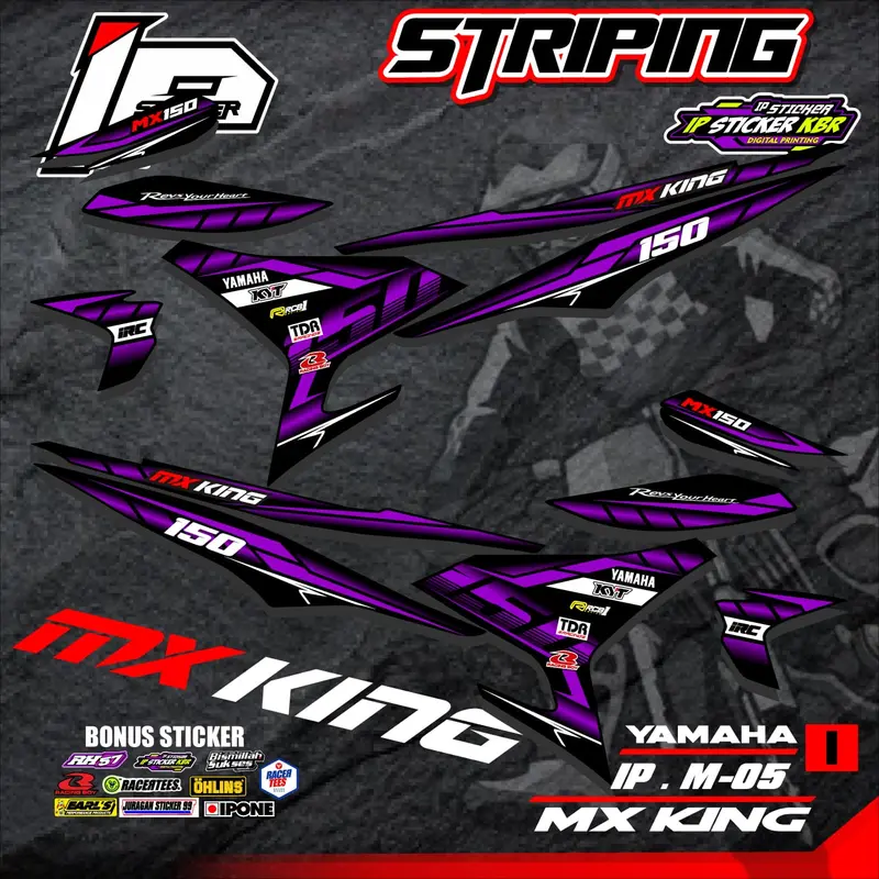 (COD) Striping MX KING 150 - Sticker Striping Variasi List MX KING KODE IP.M-05 Design IP Sticker KBR 7