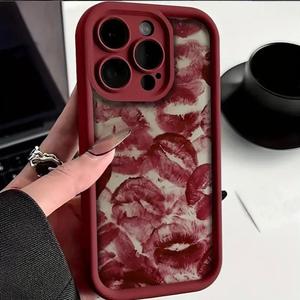 Funda para celular con patrón de labios, funda protectora anticaídas, cubierta para móvil completamente protectora y a prueba de golpes para iPhone 11 12 13 14 15 16 Pro Max