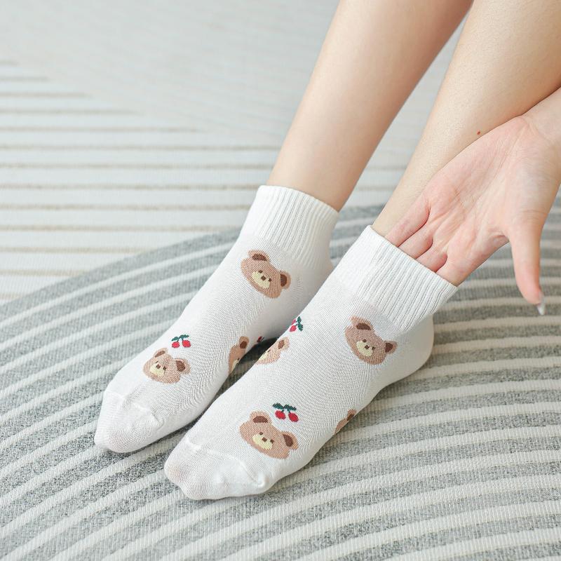 Tất vớ nữ cổ ngắn họa tiết thú dễ thương, chất liệu cotton co giãn thoáng khí - Cherry Shop 4
