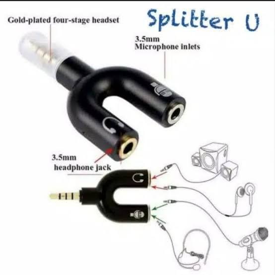 Mic Clip On | Cable Microphone Youtuber Vlog 3.5mm Jack | Mikrofon Kabel Smule Vlogger | Spliter U 3
