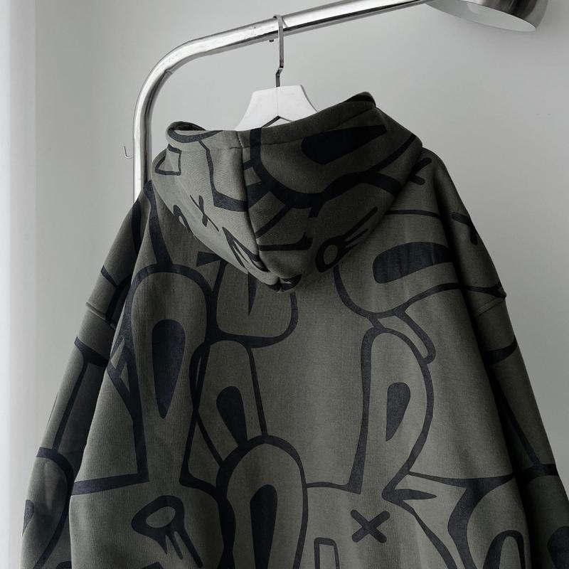 Áo Khoác Hoodie nỉ NOT RABBIT In Hình Chữ Thêu Form Rộng Unisex Nam Nữ - Sarah Store 3