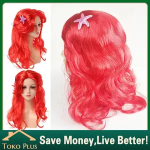 Wig Merah Rambut Palsu Cosplay Mermaid - 55 cm