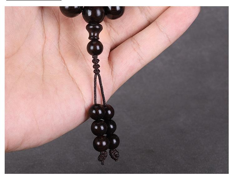 Tasbih Kayu Eboni Hitam Asli  33&99 Butir - Gelang Tasbih Pria Wanita untuk Ramadan Idul Fitri Oleh-Oleh Umroh Gelang Doa Muslim Manik Pendek Kayu Cendana Ungu Ebony