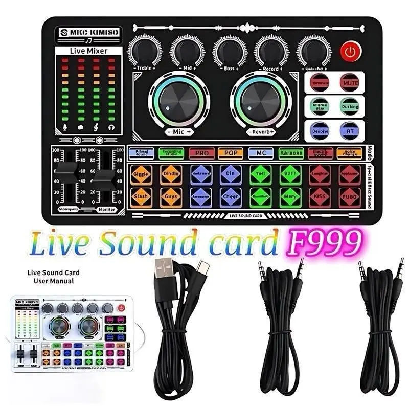 F999-SY490MV sound card set Peralatan Bernyanyi atau siaran langsung dengan headphones dan microphone Laptop Audio Smart&Mate 1