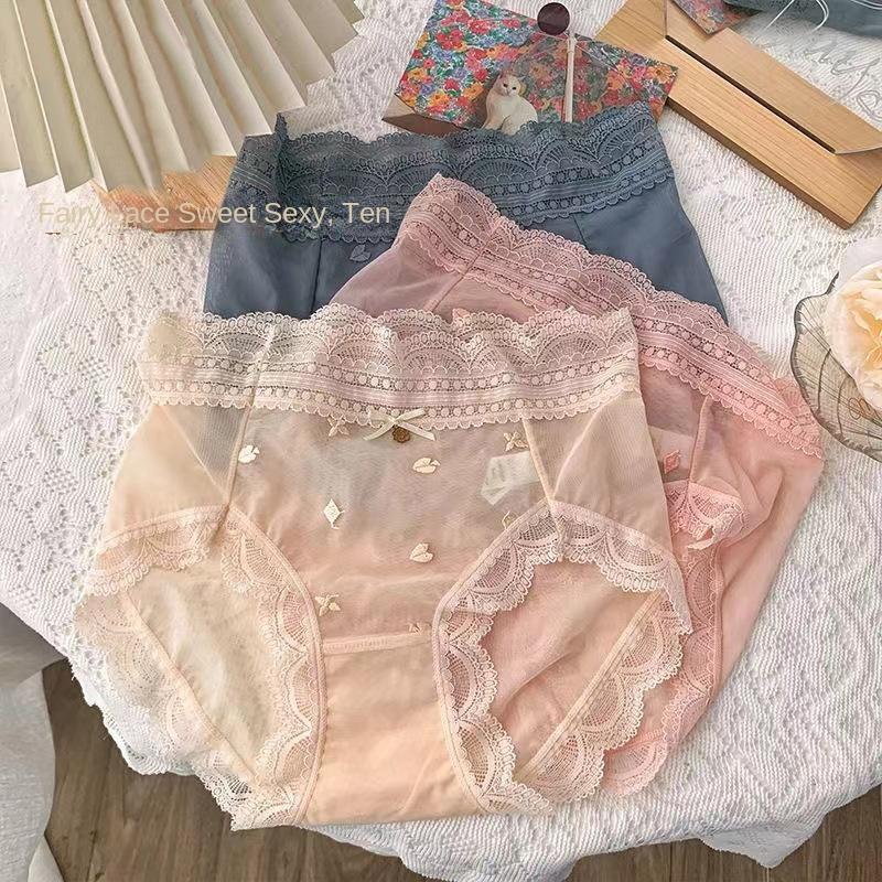 Quần Lót Ren, Cao Cấp, Dành Cho Nữ, Thiết Kế Thắt Nơ Gợi Cảm, Cạp Cao Vừa, Ngoại Cỡ, Liền Mạch, Thoáng Khí, Quần Sịp Nữ 0