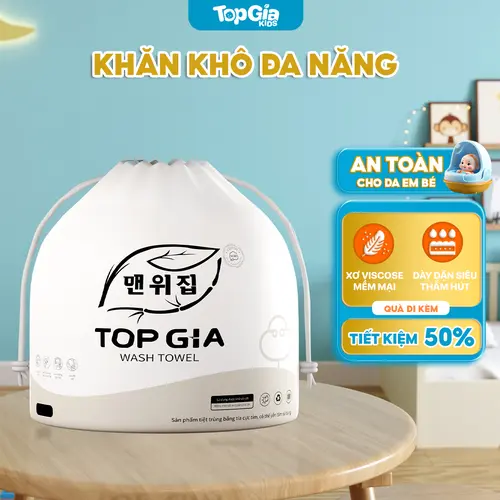 (HN) Khăn khô đa năng TOPGIAKIDS, khăn mặt lau dạng cuộn siêu mềm mịn an toàn Cho Bé và cho mọi làn da có thể dùng như Khăn Tắm