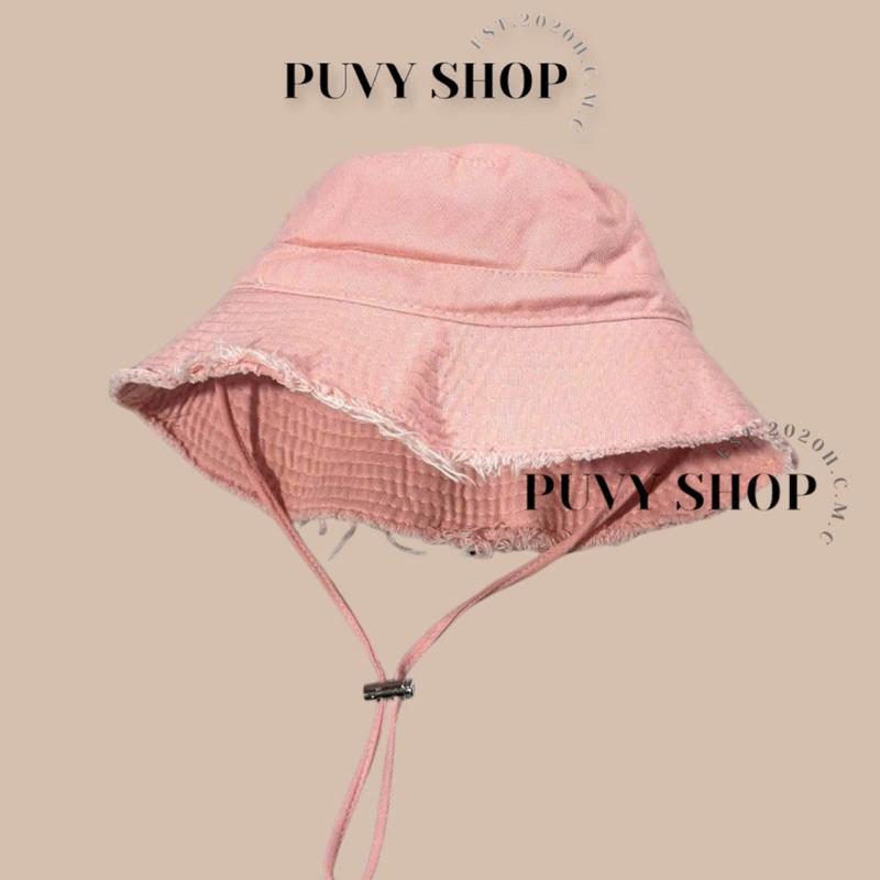 [Voucher 30k] Mũ Nón Bucket tai bèo vành rộng trai gái trẻ em, Bo Tua cột dài HÀNG TRƠN size Người lớn và Trẻ em 7