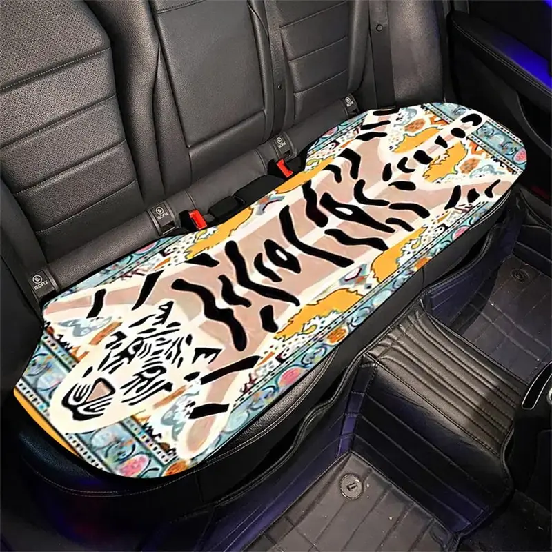 Cartoon Tiger Pattern Car Seat Cover, Breathable All-season Polyester Cushion for Rear and Front Seats, Car Interior Accessories for 95% Cars, SUVs, Sedans, Vans 3
