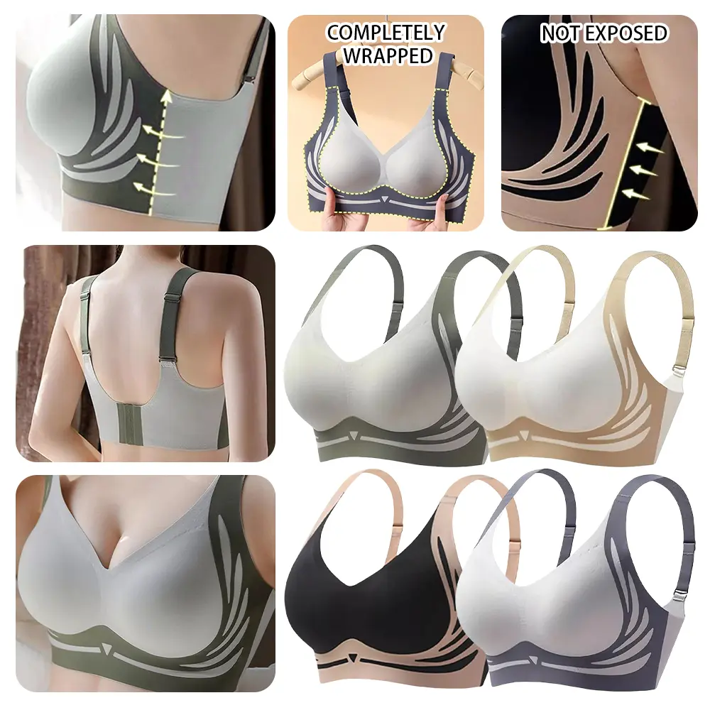 Áo Ngực Thể Thao, Dành Cho Nữ, Vai Rộng, Độ Đàn Hồi Cao, Chống Chảy Xệ, Tập Hợp Và Đẩy Lên, Thích Hợp Cho Bé Gái, Đồ Lót, Thoải Mái Và Thoáng Khí, Không Có Vòng Thép, Áo Ngực Cho Mẹ, Ngoại Cỡ M-4XL Sport Bra