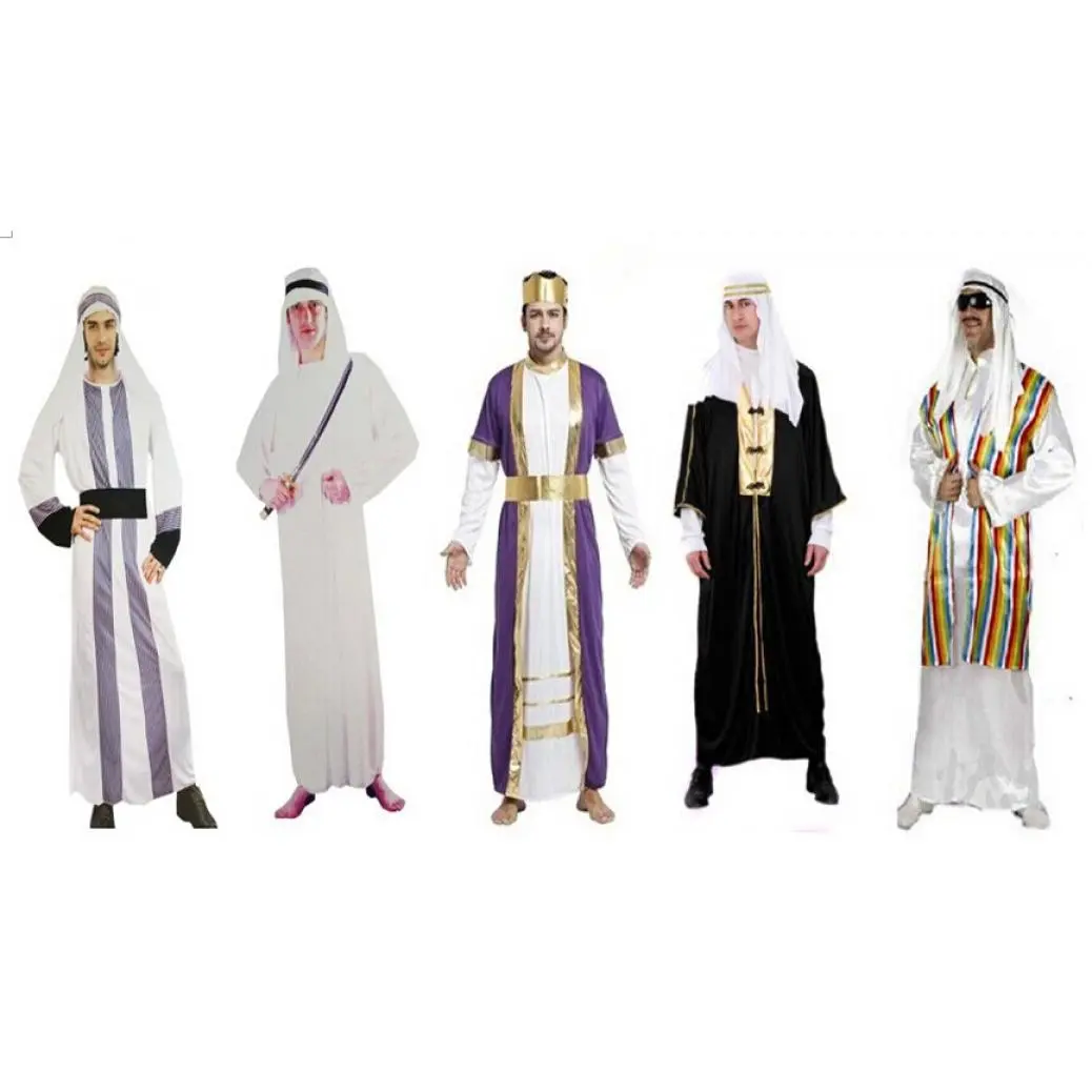 Trang phục dự tiệc dành cho người, nhiều nhân vật Halloween khác nhau, màu trắng, dành cho nam giới, phù hợp với trang phục Ả Rập và Hồi giáo, áo choàng biểu diễn