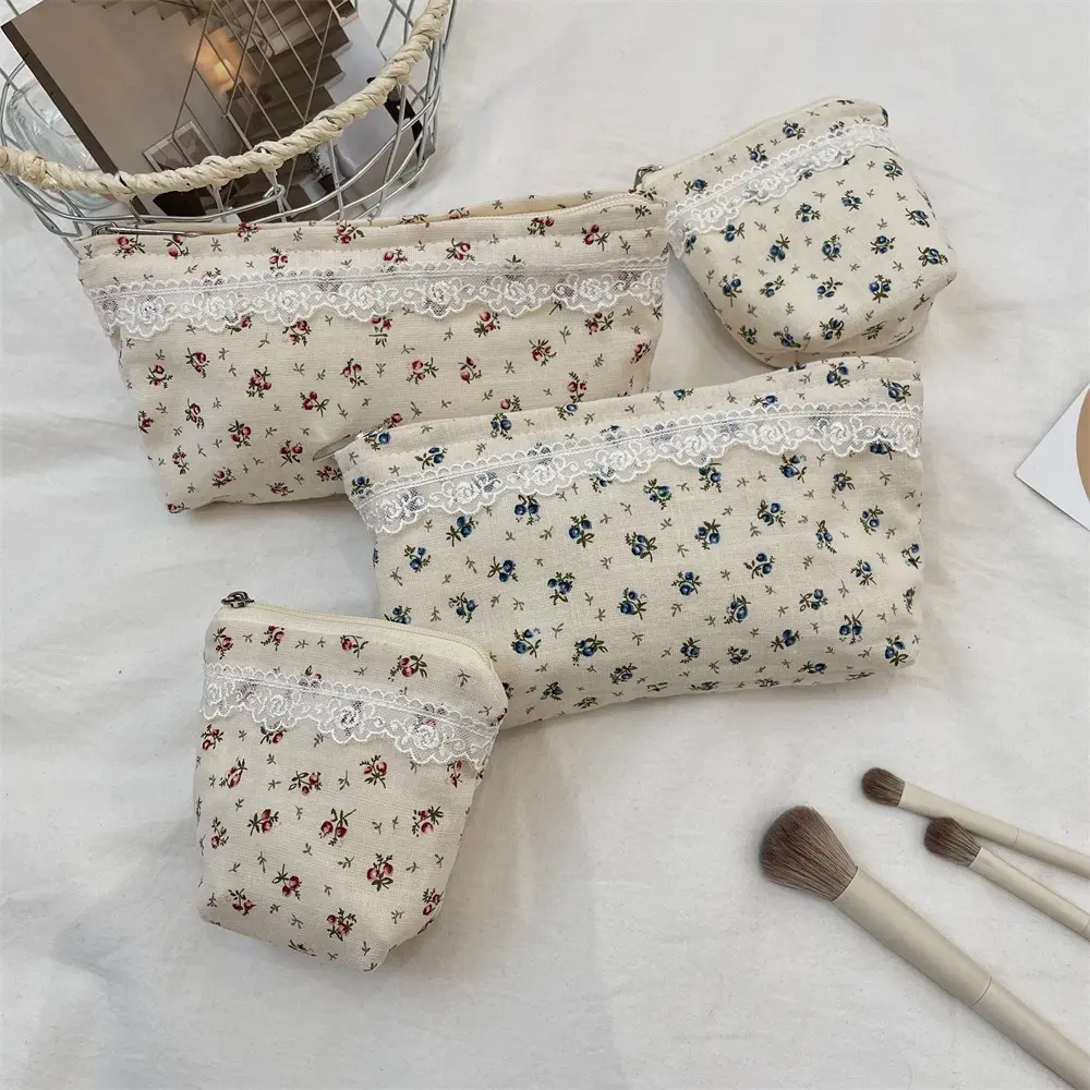 maxinthe Cute Floral Printing Makeup Storage Bag Large Capacity Multifunctional Cosmetic Bag Toiletry Organizer