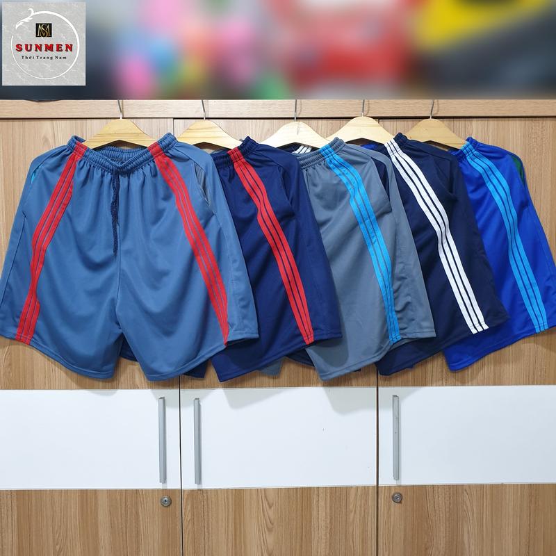 SET 4 QUẦN Quần Đùi Nam Thể Thao Vải Thun 3 Kẻ Sọc Nhiều Màu Mặc Mát Size Từ 50-80kg,phù hợp tập thể thao,mặc nhà Menswear Sport Tập Thể Dục