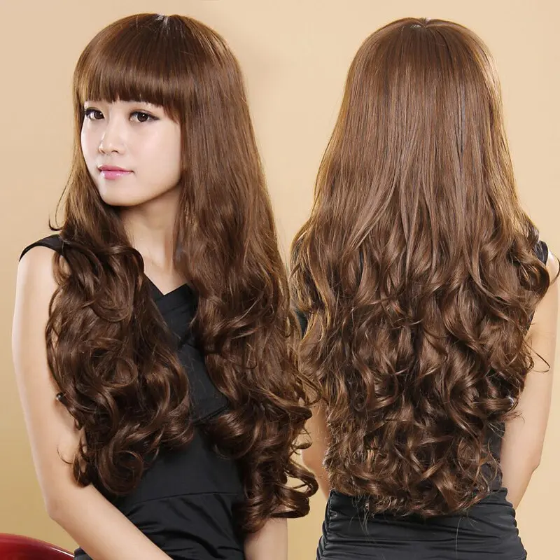 Tóc Giả Nữ, Tóc Mái Thẳng, Tóc Giả Xoăn Bồng Bềnh, Bọc Tóc, Thích Hợp Cho Phụ Nữ Trung Người Già Và Cao Tuổi, Tạo Đường Viền Khuôn Mặt